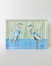 Load image into Gallery viewer, Chelsea McShane Blue Herons Acrylic Block