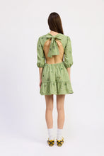 Load image into Gallery viewer, Jacquie the Label Romona Mini Dress | Green Tonal Stripe