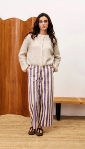 FRNCH Austen Pant | Lilac Stripe