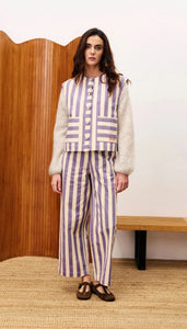 FRNCH Austen Pant | Lilac Stripe