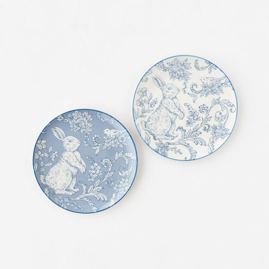 Blue & White Ceramic Bunny Plate