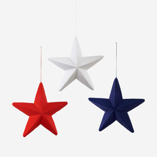 Flocked Hanging Star | Large