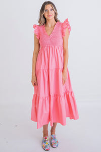 Karlie Bubblegum Smocked Maxi