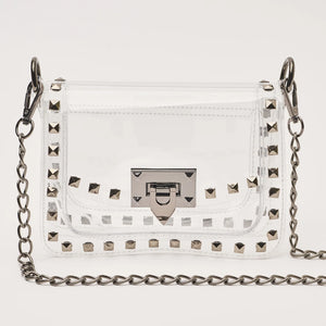 Jackie in Gunmetal Clear Crossbody