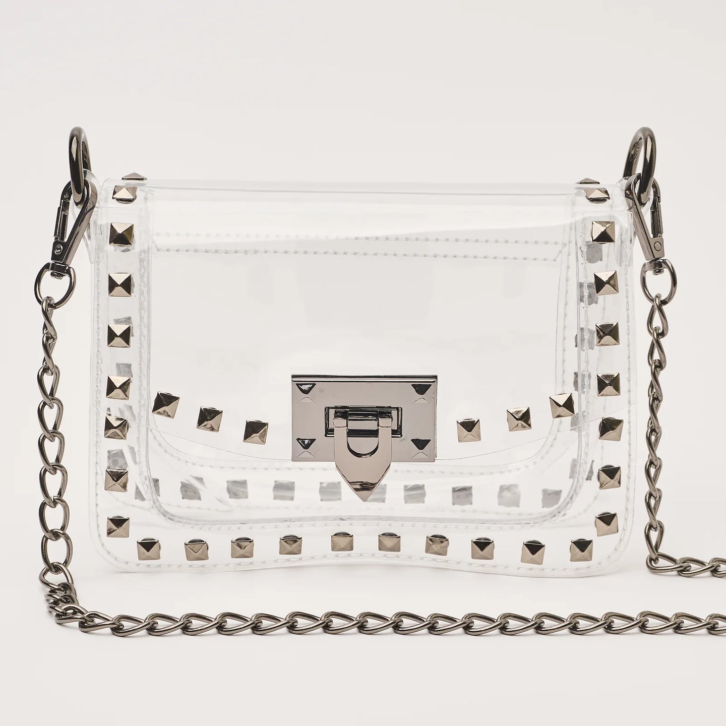 Jackie in Gunmetal Clear Crossbody