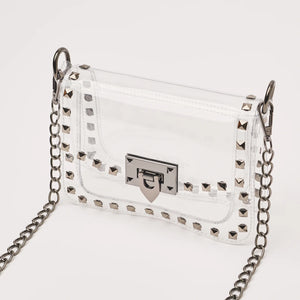 Jackie in Gunmetal Clear Crossbody