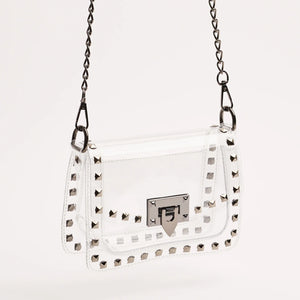 Jackie in Gunmetal Clear Crossbody