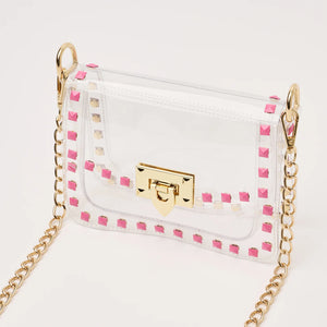 Jackie in Pink Clear Crossbody