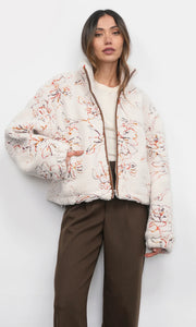 Greylin Jimi Embroidered Sherpa Bomber Jacket