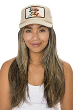 Load image into Gallery viewer, Friday Feelin&#39; Take It Easy Trucker Hat in Tan