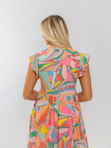 Karlie Bright Geo Tier Maxi Dress