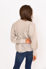 Load image into Gallery viewer, Karlie Sand Pleat Button Top