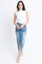 Load image into Gallery viewer, Karlie Denim Slit Front Skirt