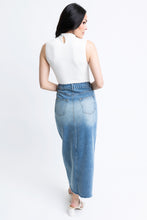 Load image into Gallery viewer, Karlie Denim Slit Front Skirt