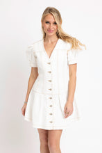 Load image into Gallery viewer, Karlie Ivory Denim Cap Sleeve Dress