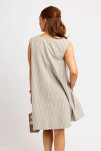 Load image into Gallery viewer, Karlie Linen Stripe Scoop Dress