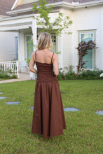 Load image into Gallery viewer, Karlie Solid Smock Cami Maxi Dress | Chocolate