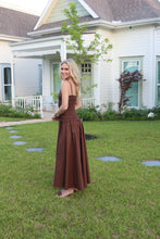 Load image into Gallery viewer, Karlie Solid Smock Cami Maxi Dress | Chocolate