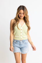 Load image into Gallery viewer, Karlie Green Stripe Knit Vest Top