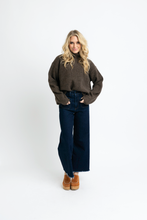 Load image into Gallery viewer, Karlie Solid Turtleneck Sweater | Chocolate