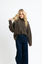 Load image into Gallery viewer, Karlie Solid Turtleneck Sweater | Chocolate