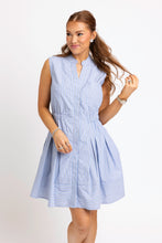 Load image into Gallery viewer, Karlie Stripe Chambray Shirt Dress