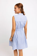 Load image into Gallery viewer, Karlie Stripe Chambray Shirt Dress
