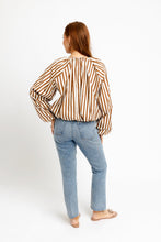 Load image into Gallery viewer, Karlie Stripe Bubble 3/4 Sleeve Top