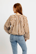 Load image into Gallery viewer, Karlie Stripe Bubble 3/4 Sleeve Top