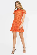 Load image into Gallery viewer, Adelyn Rae Kayla Flutter Sleeves Lace Mini Dress | Orange