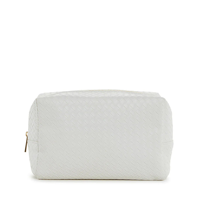 TRVL Luxe Everyday Cosmetic Bag | Woven White