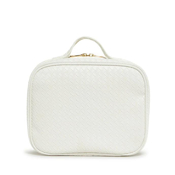TRVL2 Luxe Cosmetic Toiletry Case | Woven White