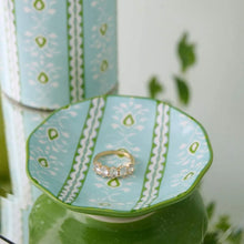 Load image into Gallery viewer, Laura Park Rosemary Stripe Blue Ceramic Ring Dish