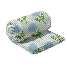 Load image into Gallery viewer, Laura Park Marigold Ticking Stripe Blue Fleece Blanket