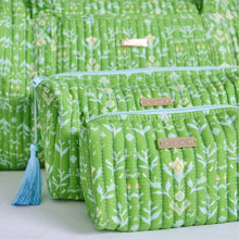 Load image into Gallery viewer, Laura Park Petal Garden Green Signature Cosmetic Bag