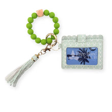 Load image into Gallery viewer, Laura Park Petite Frond Mint Keychain Wristlet Wallet