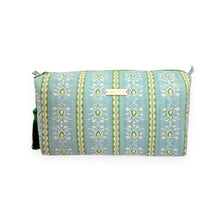 Load image into Gallery viewer, Laura Park Rosemary Stripe Blue Signature Cosmetic Bag