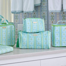 Load image into Gallery viewer, Laura Park Rosemary Stripe Blue Signature Cosmetic Bag