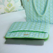 Load image into Gallery viewer, Laura Park Rosemary Stripe Blue Quilted Laptop Case