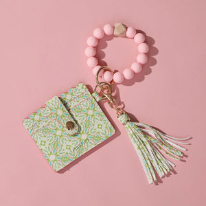 Laura Park Lagos Blush Keychain Wristlet Wallet