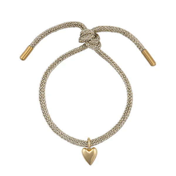 HART Gold Lurex Bracelet with Mini Gold and Silver Heart