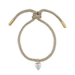 HART Gold Lurex Bracelet with Mini Gold and Silver Heart