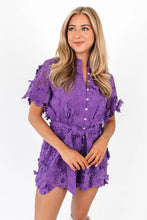 Load image into Gallery viewer, Lyla Romper | Purple Lace