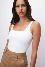 Load image into Gallery viewer, Good American The Sculpting Modern Tank Bodysuit | White