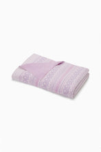 Load image into Gallery viewer, LoveShackFancy Fairisle Jacquard Knit Throw Blanket | Magenta Clouds