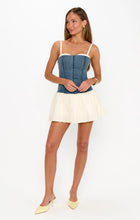Load image into Gallery viewer, Show Me Your MUMU Tiffany Dress | Denim with Cream