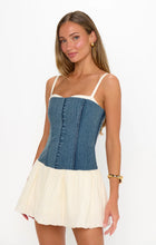 Load image into Gallery viewer, Show Me Your MUMU Tiffany Dress | Denim with Cream