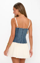 Load image into Gallery viewer, Show Me Your MUMU Tiffany Dress | Denim with Cream