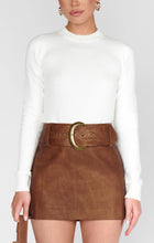 Load image into Gallery viewer, Show Me Your MUMU Maverick Mini Skirt | Chestnut Brown Faux Leather