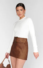 Load image into Gallery viewer, Show Me Your MUMU Maverick Mini Skirt | Chestnut Brown Faux Leather